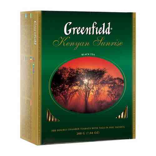 Чай Greenfield Kenyan Sunrise черный 100пак. карт/уп. (0600-09) арт. 1405640899