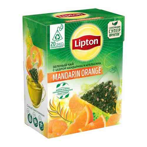 Чай Lipton Green Mandarin Orange зеленый 20 пакетиков, 330321 арт. 162662397