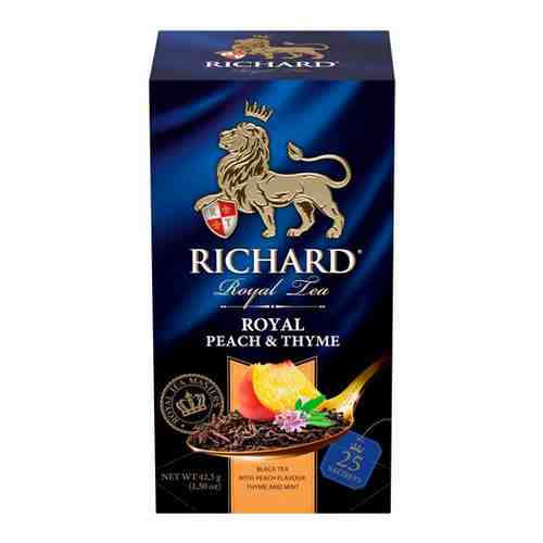 Чай RICHARD ROYAL PEACH & THYME, черный чай со вкусом персика и тимьяна, 25 сашетов арт. 101650681970