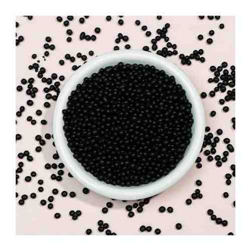 Драже воздушного риса в цветной кондитерской глазури, чёрный уголь, 2-5 мм, 50 г арт. 101770695546