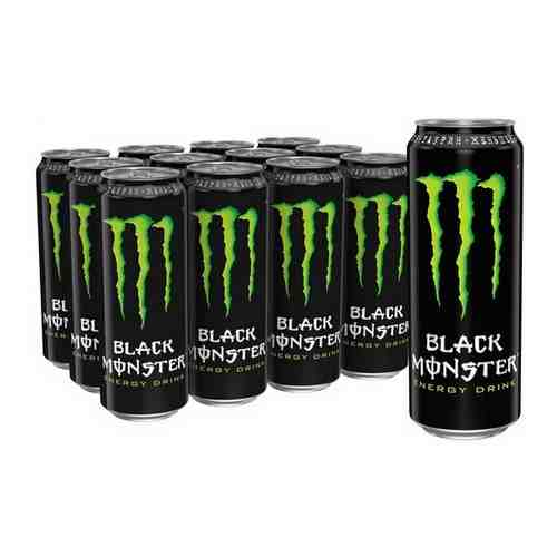 Энергетический напиток Black Monster Блэк монстр черный, 0,449 л х 12 шт арт. 101359877863