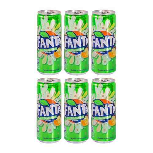 Газированный напиток Fanta CreamSoda со вкусом Крем-Сода / 6 банок по 330 мл. арт. 101370537787