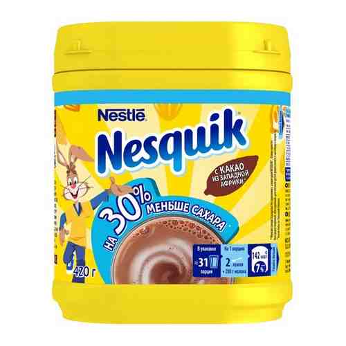 Какао-напиток быстрорастворимый обогащённый Nesquik На 30% меньше сахара, 420 г арт. 100984585565