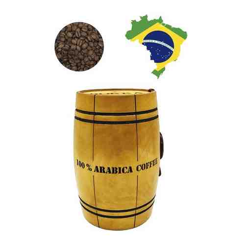 Кофе зерновой в подарочном бочонке Рокка Бразилия Сантос (100% Арабика) 200 г арт. 101581034804