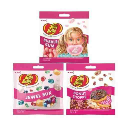 Конфеты Jelly Belly Bubble Gum 70 гр. + Fruit Mix 70 гр. + Donut Shoppe 70 гр. (3 шт.) арт. 101438490088