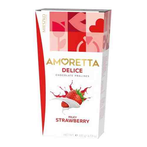 Конфеты MIESZKO Amoretta Strawberry с клубничной начинкой, 185г. арт. 101432742644