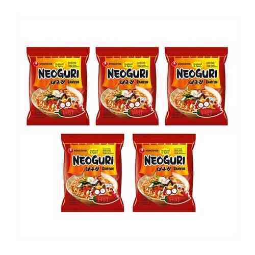 Лапша Nongshim Neoguri Seafood spicy 120g x 5шт. Корея арт. 101529251604