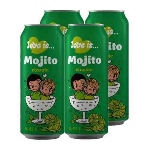 Love Is Mojito Напиток безалкогольный газированный Мохито классический, 4шт. Х 450мл. арт. 101610344395