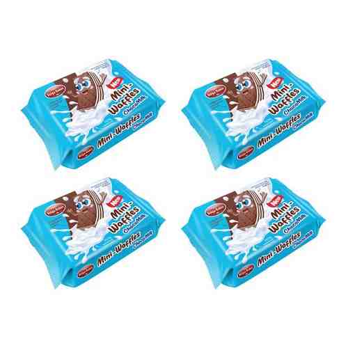 Мини вафли Волжский Пекарь шоколадные с молочной начинкой, 4 упаковки по 75 грамм. арт. 101475807326