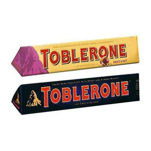 Набор шоколада Toblerone Fruit & Nut + Dark (2 шт по 100 гр.) арт. 101276990373