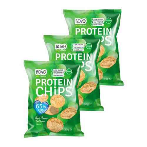 Novo, Protein Chips, 3шт по 30г (Сметана-Лук) арт. 101386500705