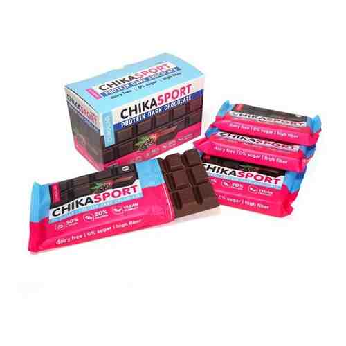 Протеиновый шоколад Chikalab Chika Sport (100 г х 4 штуки), вкус: темный арт. 101370492739