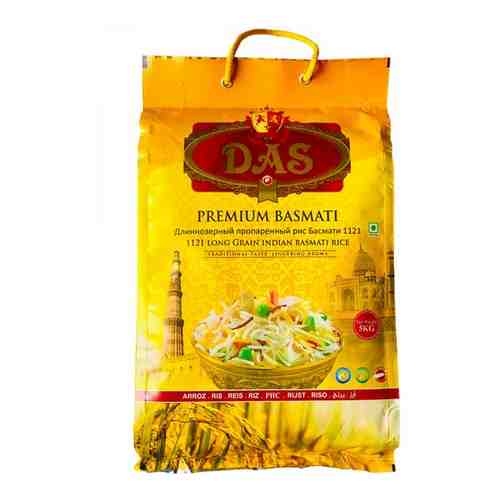 Рис индийский басмати Das Premium пропаренный (дой-пак) 5 кг арт. 101282328269
