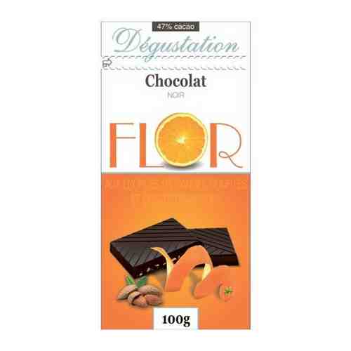 Шоколад FLOR темный с миндалем и апельсиновой цедрой, 8 шт арт. 101649007054