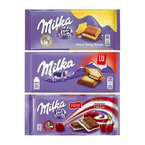 Шоколад Milka Cream & Biscuit + LU + Cherry Cream (3 шт) арт. 101436636968