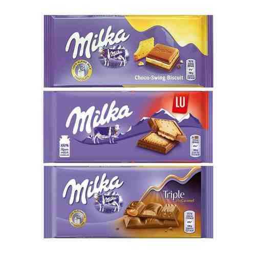 Шоколад Milka Cream & Biscuit + LU + Triple Caramel (3 шт) арт. 101130625556