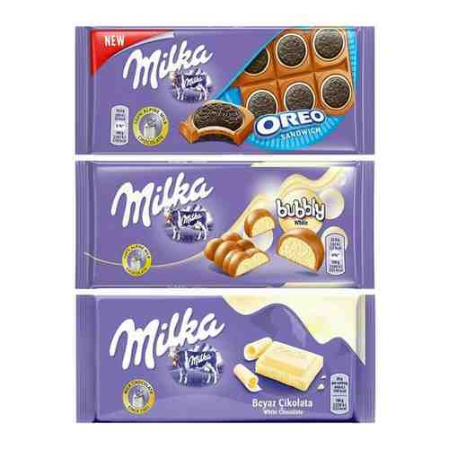 Шоколад Milka Oreo Sandwich + White Bubbly + White (3 шт) арт. 101145474891