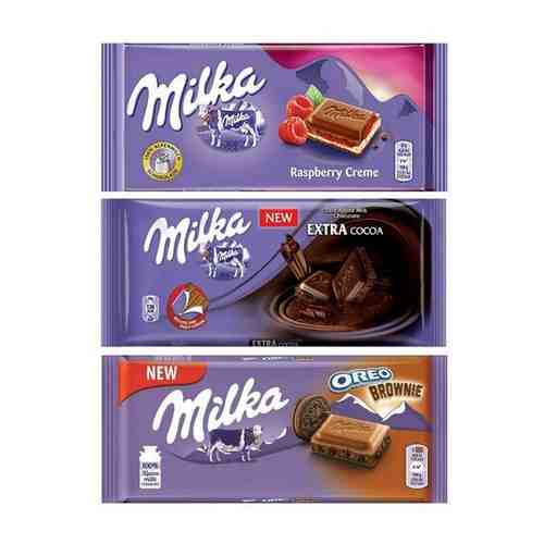 Шоколад Milka Raspberry Creme + Extra Cocoa + Oreo (3 шт) арт. 101179047175