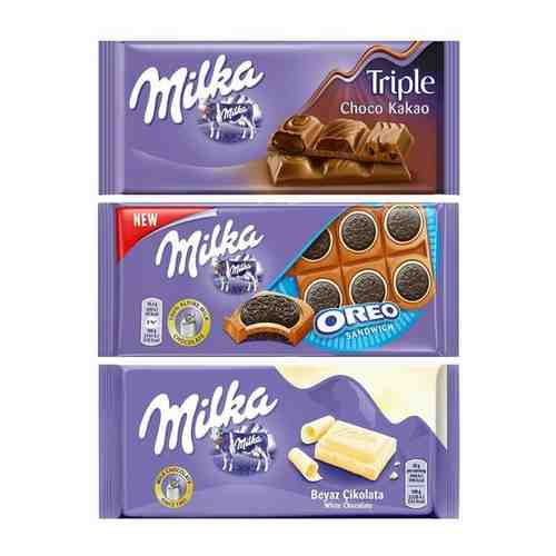 Шоколад Milka Triple Cocoa + Oreo Sandwich + White (3 шт) арт. 101437357289