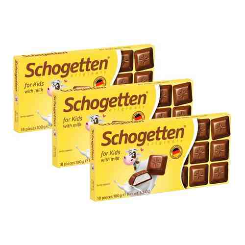 Шоколад Schogetten for Kids (детский) с молоком 100 гр. (3 шт.) арт. 101232637361