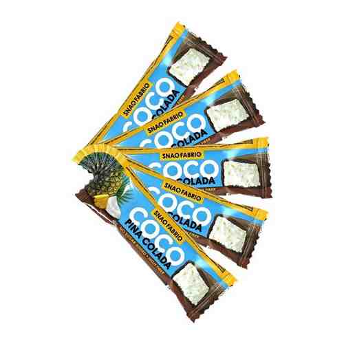 Snaq Fabriq, Батончики кокосовые в шоколаде без сахара, набор 5шт по 40г (Ананас) арт. 101340014811