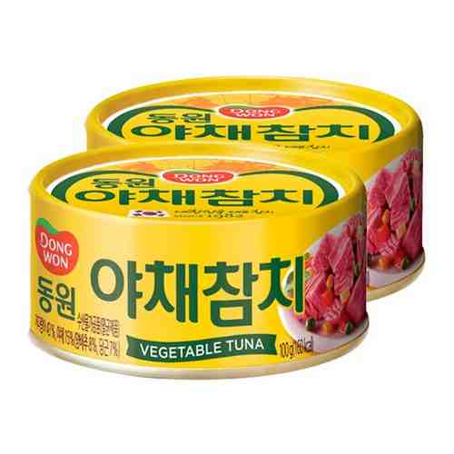 Тунец консервированный в масле с овощами Dongwon, 100 г х 2 шт арт. 101308223451