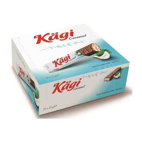 Вафли Kaegi Coconut mini с кокосовым кремом в молочном шоколаде 24 шт по 25г арт. 667791234