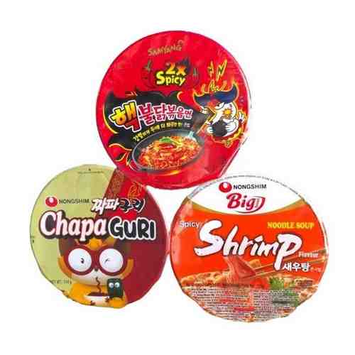 Вкусный сет из Buldak 2-x Spicy, Spicy Shrimp Flavour и ChapaGuri in BigBowl арт. 101715597411