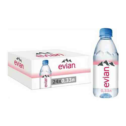 Вода минеральная Evian / Эвиан негазированная ПЭТ 0.33 л (24 штук) арт. 101333054444