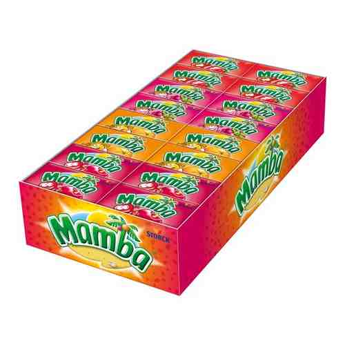 Жевательные конфеты Mamba 26,5 гр. Ассорти в блоке 48 шт. арт. 634494128