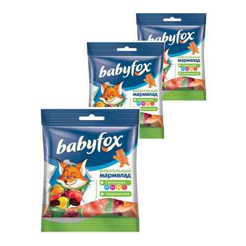 «BabyFox», мармелад жевательный с соком ягод и фруктов, 30 г 12 пачек арт. 101595543519