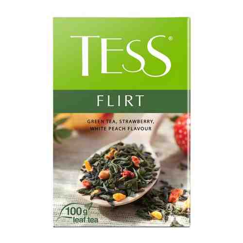 Чай Tess Flirt зеленый с клубникой и персиком 100 г, 1221746 арт. 146649081