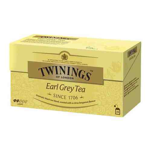 Чай Twinings в пакетиках черный Эрл Грей 25 пакетиков по 2 гр Шри-Ланка арт. 101537041963