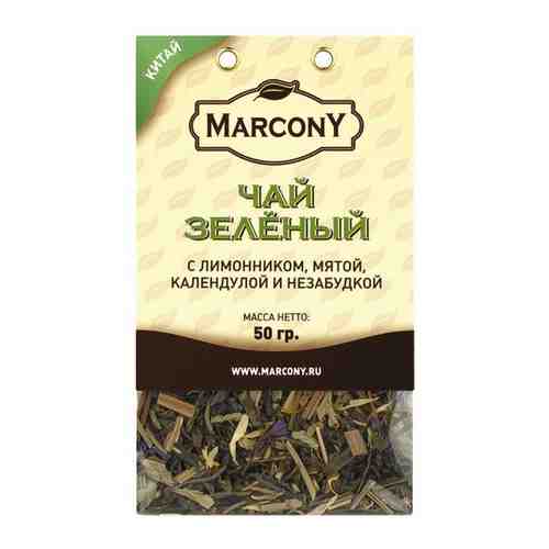 Чай зеленый листовой Marcony с лимонником мятой календулой и незабудкой (50 г) м/у арт. 415758791