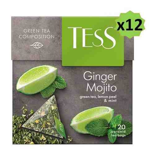 Чай зеленый Tess Ginger Mojito Тесс Джинджер Мохито, 12 упаковок по 20 пирамидок арт. 101637983736