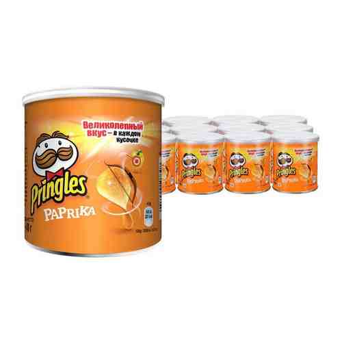 Чипсы картофельные Pringles Принглс, со вкусом паприки, 12 шт по 40 г арт. 101646946666
