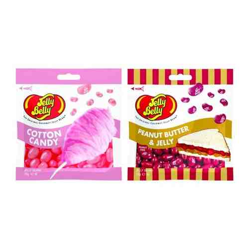 Драже Jelly Belly Peanut Butter & Jelly, 70г, Cotton candy 70г. Набор 2 шт. арт. 101646765308