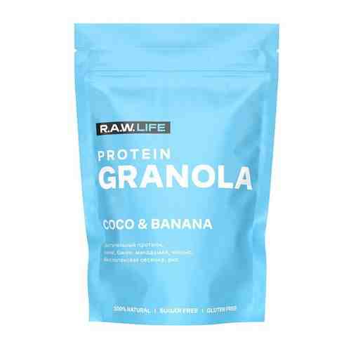 Гранола протеиновая/ R.A.W. LIFE/Кокос-Банан/220гр / Без сахара/ Без глютена арт. 101627848909