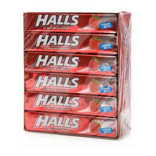 HALLS карамель леденцовая со вкусом клубники упаковка 12шт по 25г арт. 532478001