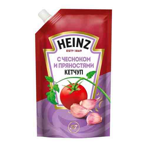 HEINZ Кетчуп Heinz Томатный с чесноком и пряностями дой-пак, 350 г арт. 100392284760
