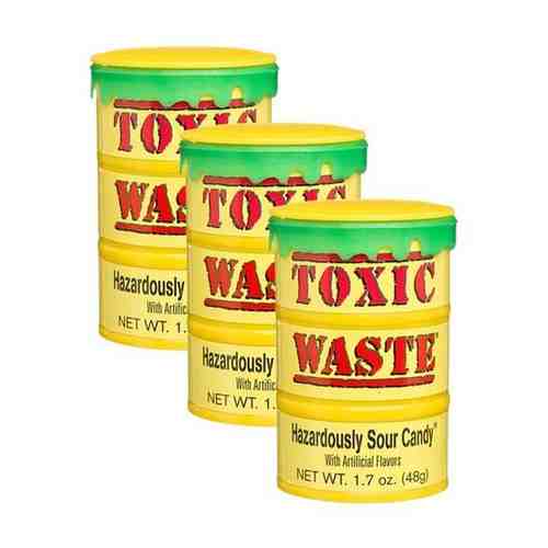 Кислые леденцы Toxic Waste Hazardously Sour Candy (желтая бочка) (США), 42 г (3 шт) арт. 770475260