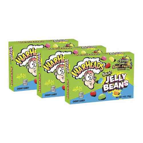 Кислые мармеладные бобы Warhead Impact Sour Jelly Bean Theater Box (3 шт. по 113 гр.) арт. 101763392425