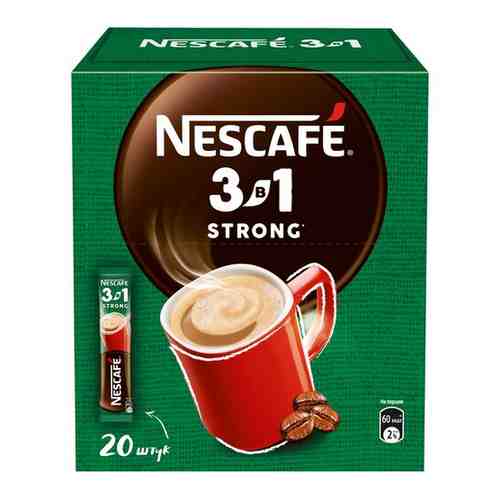 Кофе порционный растворимый Nescafe 3 в 1 крепкий 20 пакетиков по 14.5 г, 1208083 арт. 741567112