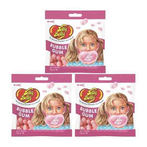 Конфеты Jelly Belly Bubble Gum (вкус жевательной резинки) 70 гр. (3 шт.) арт. 101184094105