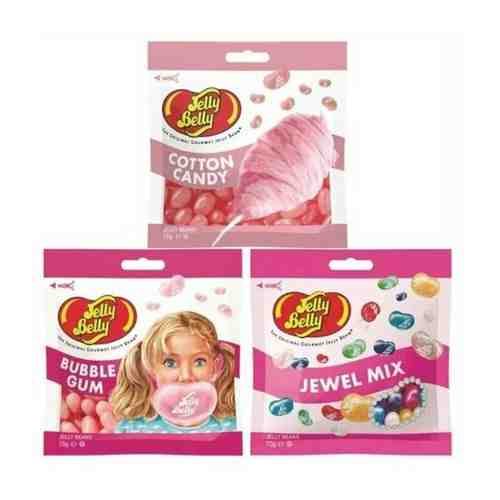 Конфеты Jelly Belly Cotton Candy 70 гр. + Bubble Gum 70 гр. + Donut Shoppe 70 гр. (3 шт.) арт. 766621067