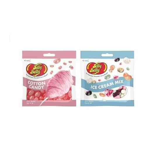Конфеты Jelly Belly Сладкая вата Cotton Candy 70 гр. + Ice Cream Mix 70 гр. (2 шт.) арт. 101096680290