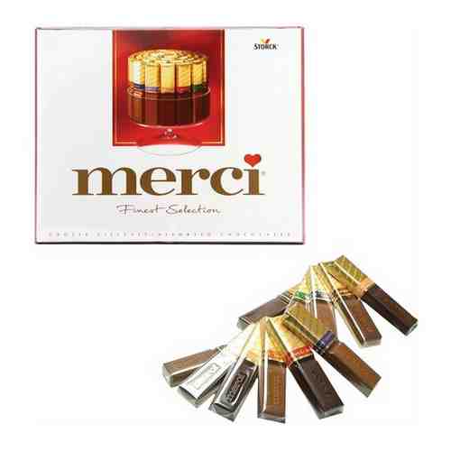 Конфеты шоколадные MERCI (Мерси), ассорти, 250 г, картонная коробка, 015409-35 арт. 101468765194