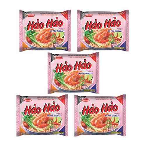 Лапша быстрого приготовления со вкусом креветки Hao Hao (5 шт. по 75 г) арт. 101179019067