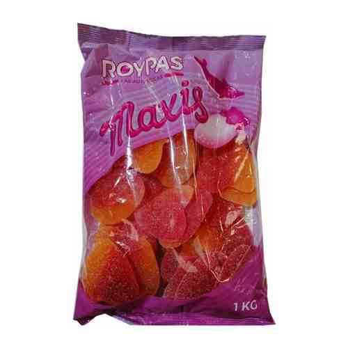 Мармелад жевательный ROYPAS Гигантские Сердца персиковые в сахаре 1 кг арт. 101670644255