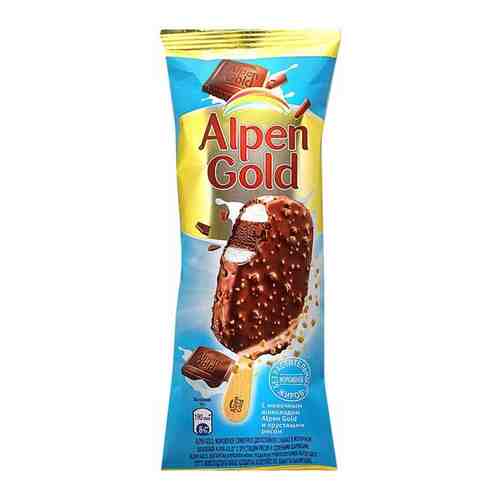 Мороженое NESTLE Alpen Gold Эскимо с молочным шоколадом и хрустящим рисом, 58 г арт. 695757101